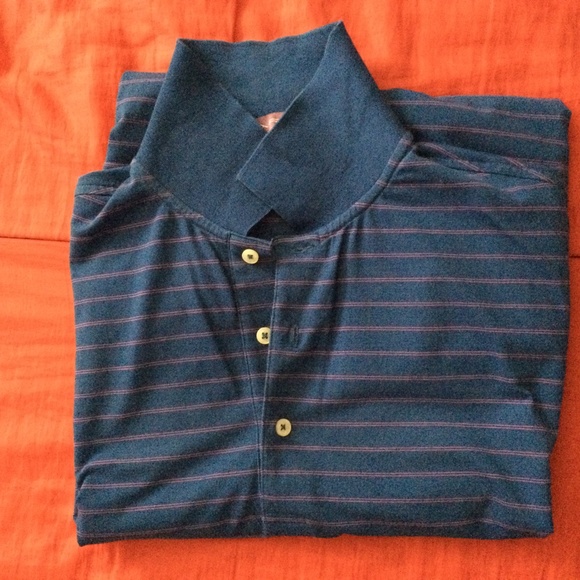 Martin Golf Polo Blue Striped Used Men's Medium - Picture 3 of 4